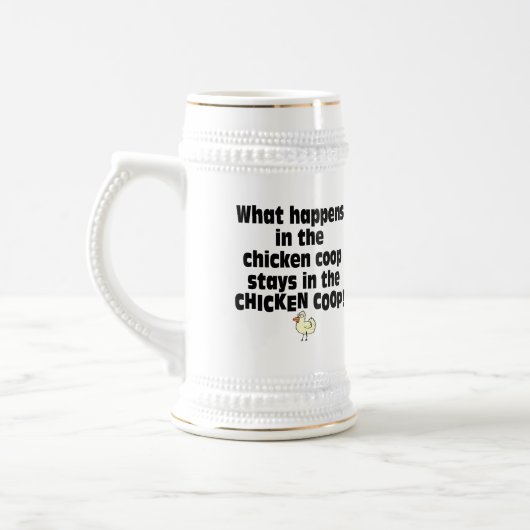 Was im Hühnerstall geschieht Bierglas (Links)