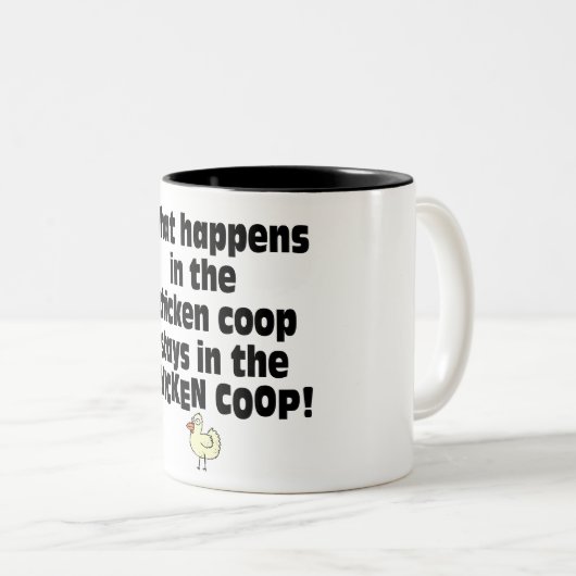 Was im Hühnerstall geschieht Zweifarbige Tasse (VorderseiteRechts)