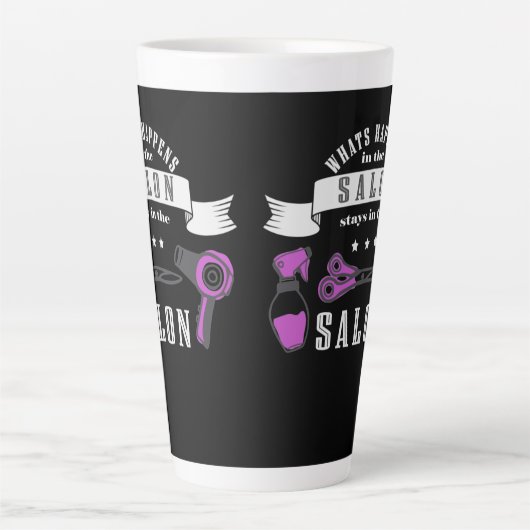 Was im Salon passiert, bleibe im Salon Milchtasse (Vorderseite)