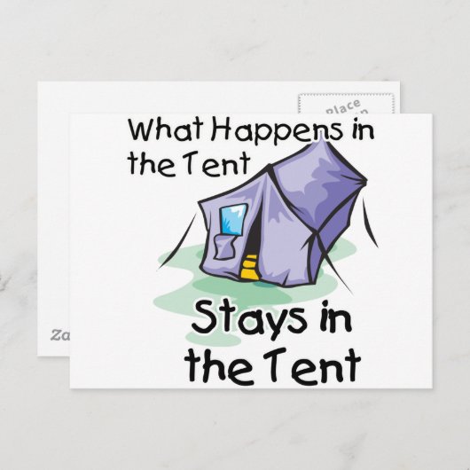 Was im Zelt passiert Postkarte (Vorne/Hinten)