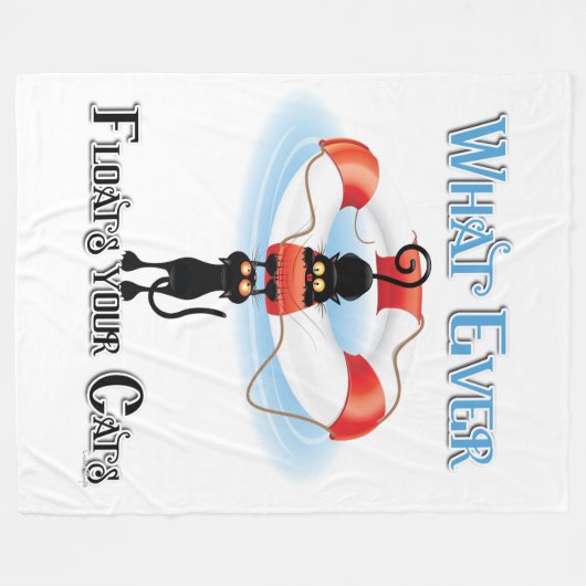 Was immer deine Katzen schwimmt Fleecedecke (Vorderseite (Horizontal))