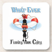 Was immer deine Katzen schwimmt Getränkeuntersetzer (Vorderseite)