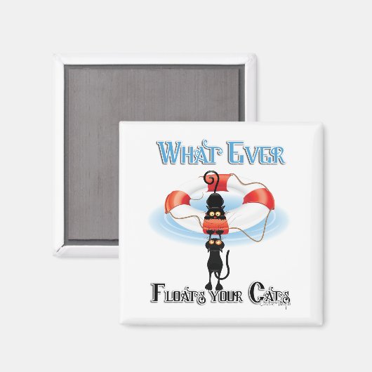 Was immer deine Katzen schwimmt Magnet (Vorderseite/Rückseite)