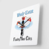 Was immer deine Katzen schwimmt Quadratische Wanduhr (Winkel)