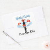 Was immer deine Katzen schwimmt Quadratischer Aufkleber (Umschlag)