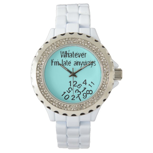 Was immer im späten Späß fallen Zahlen Armbanduhr (Vorderseite)