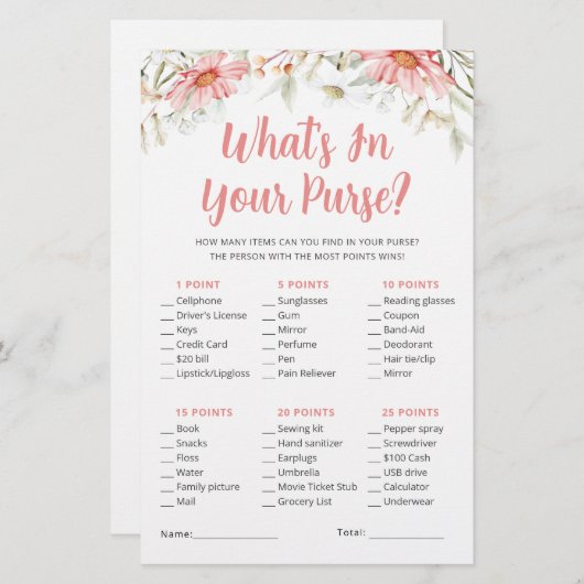 Was in deinem Handschuh rustikale Wildblumen spiel (Vorne/Hinten)