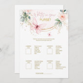 Was in deiner Handtasche steckt Butterfly-Wildblum Einladung (Vorne/Hinten)