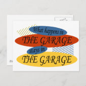 Was in der Garage Bleibe Postkarte (Vorne/Hinten)