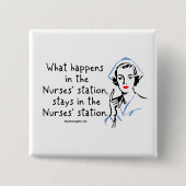 Was in der Krankenschwester-Station geschieht Button (Vorderseite)