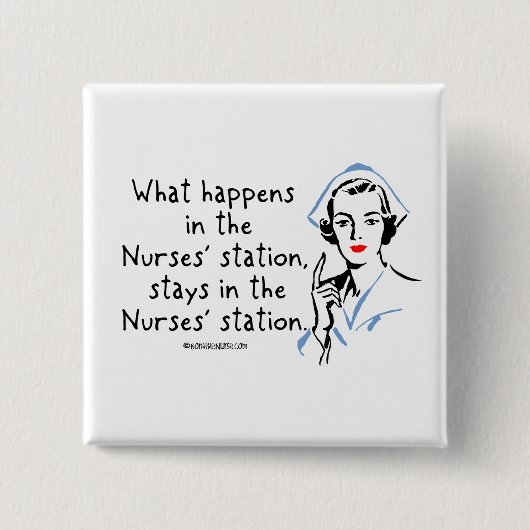 Was in der Krankenschwester-Station geschieht Button (Vorderseite)