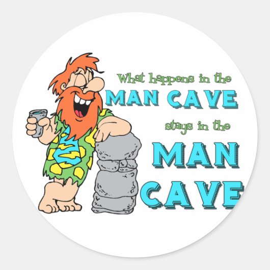 Was in der Menschenhöhle Bleibe, ist die Menschenh Runder Aufkleber (Vorderseite)