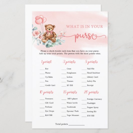 Was in Eurem Purse Game Teddy Bären Eukalyptus (Vorne/Hinten)