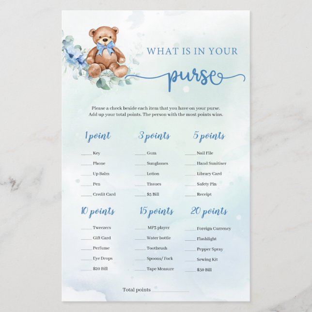 Was in Eurem Purse Game Teddy Bären Eukalyptus (Vorderseite)