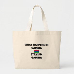 Was in GAMBIA geschieht, bleibe dort Jumbo Stoffbeutel