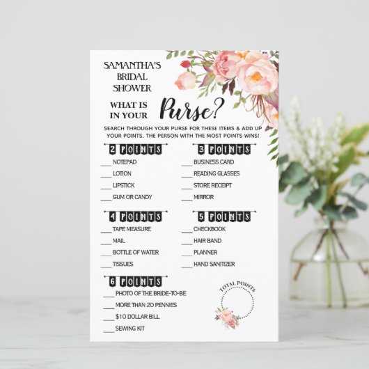 Was in Ihrem Purse Dusche Englisch Spanisch Spiel (Stehend Vorderseite)