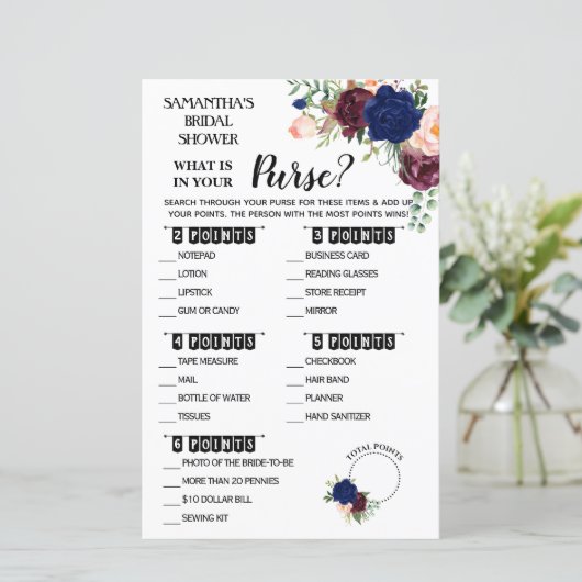 Was in Ihrem Purse Dusche Englisch Spanisch Spiel (Stehend Vorderseite)