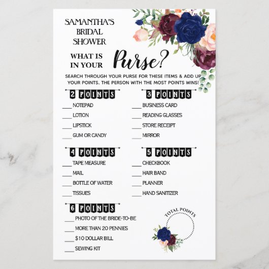 Was in Ihrem Purse Dusche Englisch Spanisch Spiel (Vorderseite)