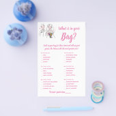 Was in Ihrer Bag Shower Game Card Rosa Liebe ist Flyer (Einzeln)