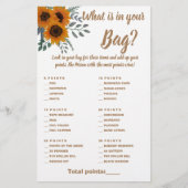 Was in Ihrer Bag Shower Game Card Sonnenblumen Flyer (Vorne)