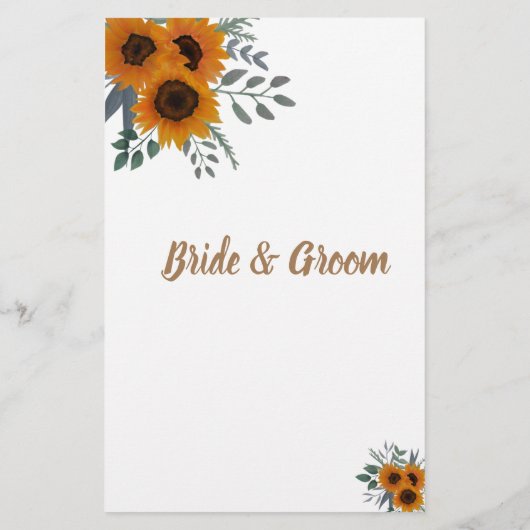 Was in Ihrer Bag Shower Game Card Sonnenblumen Flyer (Hinten)