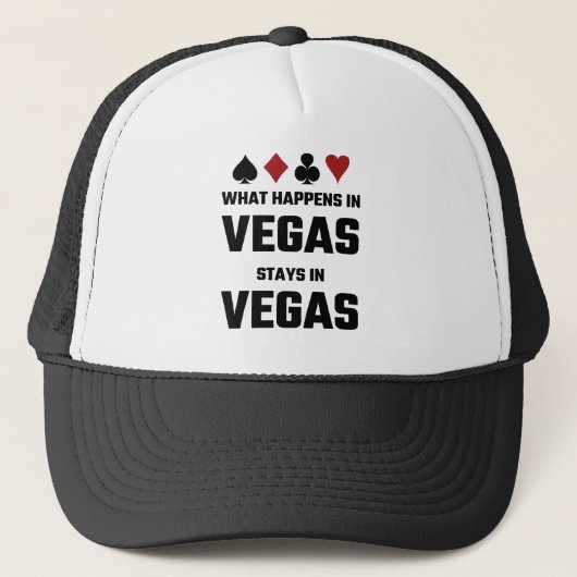Was in Vegas geschieht, bleibe in Vegas Truckerkappe (Vorderseite)