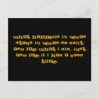 WAS IN VEGAS PASSIERT, BLEIBE IN VEGAS SO NICHT... POSTKARTE