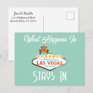 Was in Vegas passiert, bleibt in Vegas Nacht Postkarte