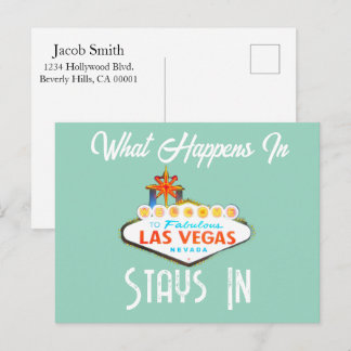 Was in Vegas passiert, bleibt in Vegas Nacht Postkarte