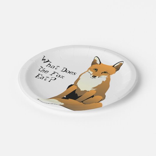 Was isst der Fox? PapierTeller (Schrägansicht)