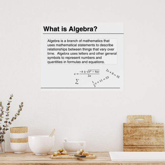 Was ist Algebra? Poster (Küche)