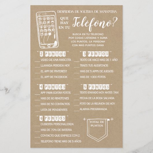 Was ist auf deinem Handy Duschgame englisch Spanis (Rückseite)