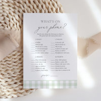 Was ist auf deinem Handy Sage Gingham Baby Shower