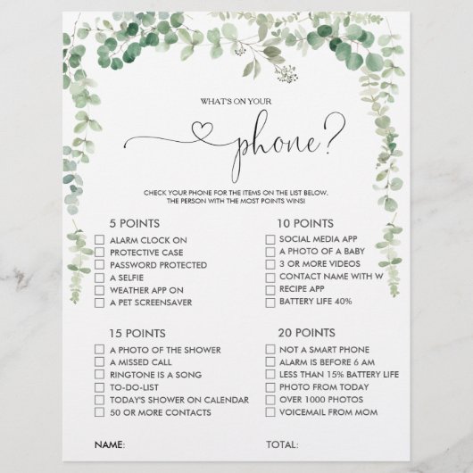 Was ist auf deinem Script Phone Brautparty Game? (Vorderseite)