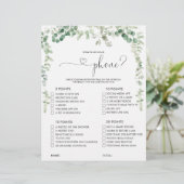 Was ist auf deinem Script Phone Brautparty Game? (Stehend Vorderseite)