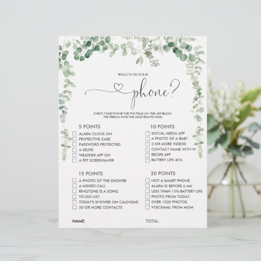 Was ist auf deinem Script Phone Brautparty Game? (Stehend Vorderseite)