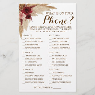 Was ist auf deiner Telefon Pampas Dusche Spielkart Flyer