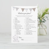 Was ist auf der Elefantenkarte für das Handyspiel? Programm (Stehend Vorderseite)