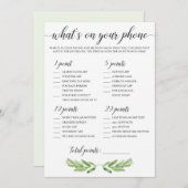 Was ist auf Ihrem Handy Baby Shower Game Green Blä (Vorne/Hinten)