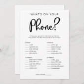 Was ist auf Ihrem Handy Braut Baby Dusche Spiel Einladung (Vorne/Hinten)