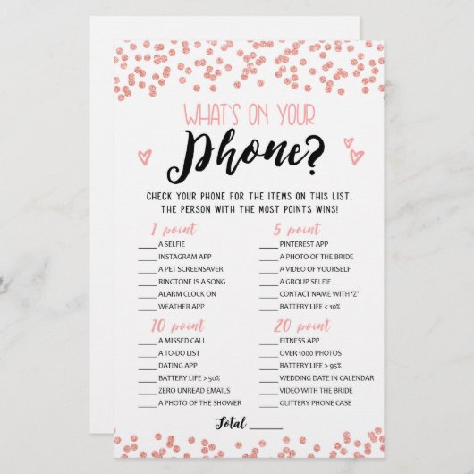 Was ist auf Ihrem Handy-Brautparty, Hen Party-Spie (Vorne/Hinten)