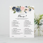 Was ist auf Ihrem Handy Gold Navy Brautparty Game (Stehend Vorderseite)