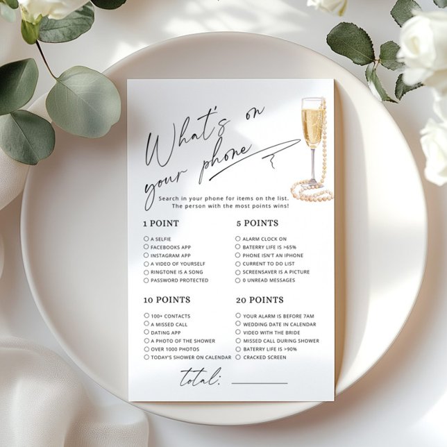 Was ist auf Ihrem Handy Pearls und Prosecco Spiel (Von Creator hochgeladen)