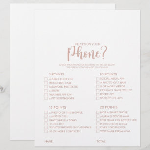 Was ist auf Ihrem Handy Rose Gold Brautparty Game