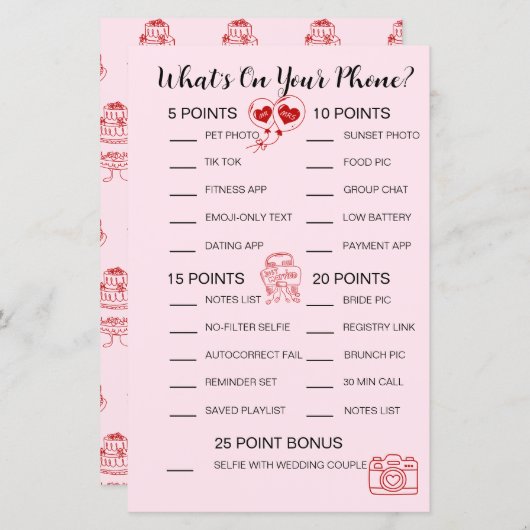 Was ist auf Ihrem Handy-Spiel - Brautparty-Aktivit (Vorne/Hinten)