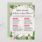 Was ist auf Ihrem Phone Fiesta Brautparty Game Einladung (Vorne/Hinten)