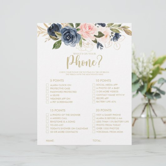 Was ist auf Ihrem Phone Gold Brautparty Game (Stehend Vorderseite)