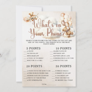 WAS IST AUF IHREM TELEFON Baby Shower Game Niedlic Einladung