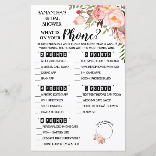 Was ist auf Ihrem Telefon Dusche englisch spanisch (Vorderseite)