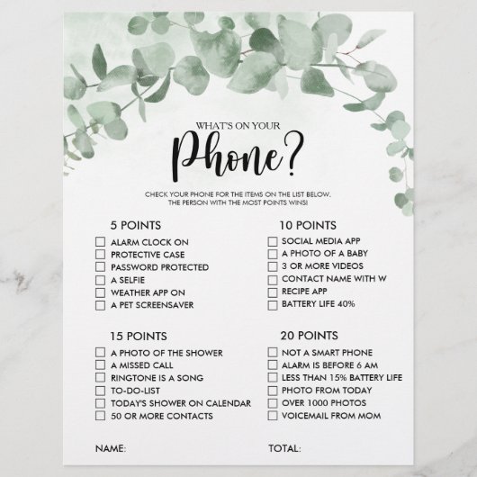 Was ist auf Ihrem Telefon Eukalyptus Brautparty Ga (Vorderseite)